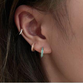 Set Of 6: Open Hoop Earring Gold - One Size