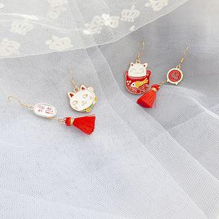 Non-matching Fortune Cat Earrings