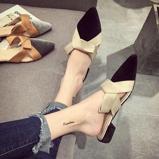 Bow Pointy-toe Mules