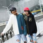 Couple Long-sleeved Color Block Loose-fit Crewneck Knitted Sweater