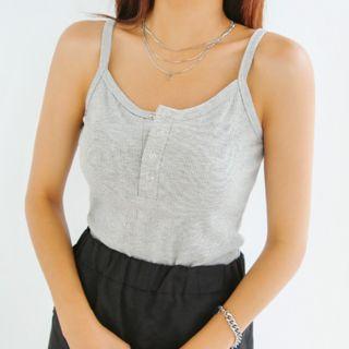 Plus Size Snap-button Cotton Camisole Top