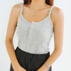 Plus Size Snap-button Cotton Camisole Top