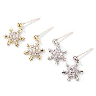 Faux Crystal Snowflake Dangle Earring