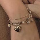 Heart Layered Bracelet 0821a - Bracelet - Gold - One Size