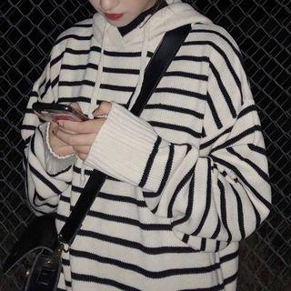 Hooded Stripe Sweater Thick Stripes - One Size