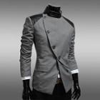 Faux Leather-panel Wrapped Jacket