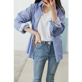 Petite Size Loose-fit Stripe Shirt