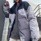Set: Printed Padded Jacket + Belt Bag