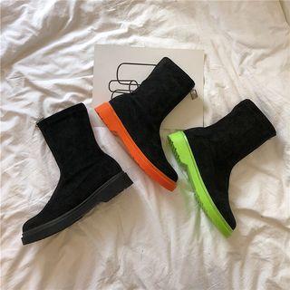 Suede Zip-up Short Boots