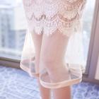 Laced Tulle-hem Midi Skirt