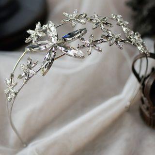 Rhinestone Hair Band Silver - One Size