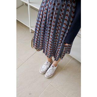 Heart Pattern Pleated Chiffon Skirt