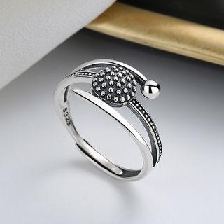 Layered Sterling Silver Open Ring 392j - Silver - One Size