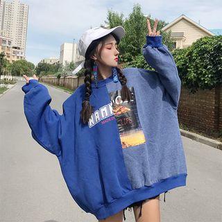 Contrast Panel Pullover