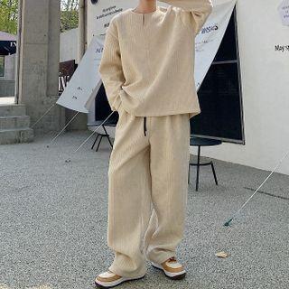 Long-sleeve Plain Sweatshirt / Plain Sweatpants