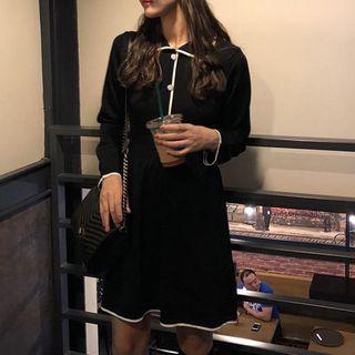 Long-sleeve A-line Polo Shirt Dress