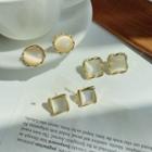 Square / Round Cat Eye Stone Earring