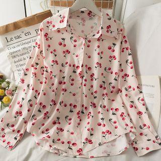 Cherry-print Loose Shirt