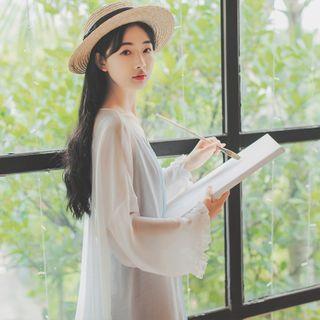 Bell-sleeve Chiffon Cardigan Jacket