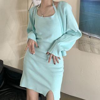 Halter Sheath Dress / Cardigan