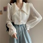Collar Button-up Lace Blouse