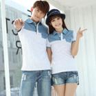Couple Matching Dotted Short Sleeve Polo Shirt