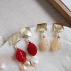 Asymmetric Acrylic Dangle Drop Disc Earring