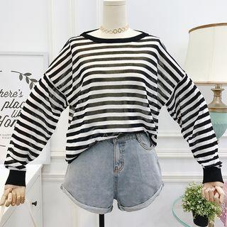 Patchwork Striped Knit Top