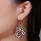 Alloy Flower Dangle Earring 1 Pair - 11698 - 01 - Vintage Brown - One Size
