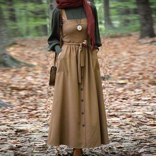 Sleeveless Button-up Maxi Dress