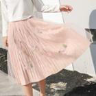 Floral Overlay Midi Skirt