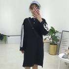 Striped Long Sleeve Polo Shirt Dress