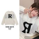 Lettering Jacquard Sweater M43 - White - One Size