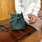 Bucked-detail Bucket Bag With Strap