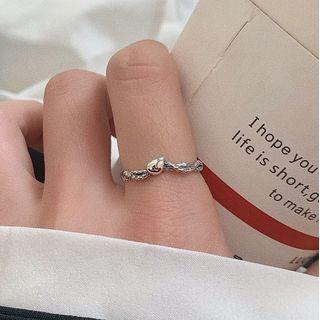 Lace Trim Sterling Silver Open Ring Silver - One Size