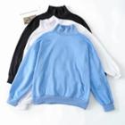 Turtle-neck Plain Sweatshirt