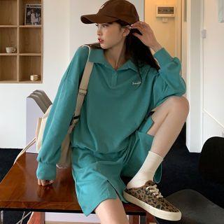 Set: Polo Sweatshirt + Slit Shorts