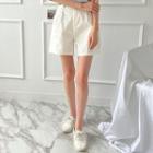 Pintuck Cotton Shorts With Belt