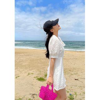 Eyelet-lace A-line Shirtdress Ivory - One Size