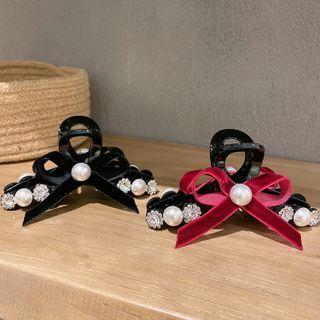 Faux Pearl Velvet Hair Clamp
