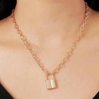 Alloy Padlock Pendant Necklace