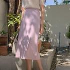 Pastel A-line Midi Skirt