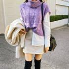 High-neck Cable-knit Vest