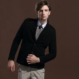 Wool-blend Buttoned Jacket