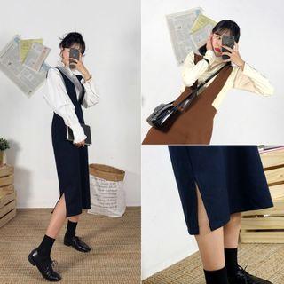 A-line Long Pinafore Dress