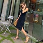 Cross-strap Tank Dress Black - One Size