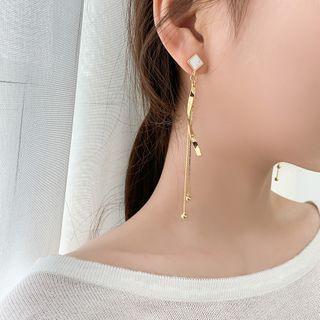 Shell Square Swirl Alloy Fringed Earring