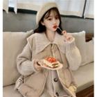 Collared Chunky-knit Cardigan / Padded Vest