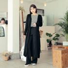 Open-front Hooded Long Cardigan With Sash