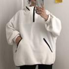 Contrast Trim Boxy Hoodie